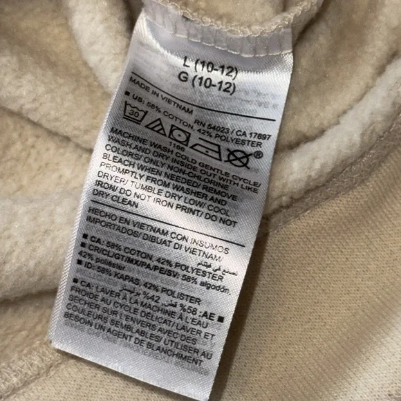 OLD NAVY KIDS/GIRLS LRG 10/12 Cream Sweatshirt with Red Heart Long Sleeve - Picture 9 of 10